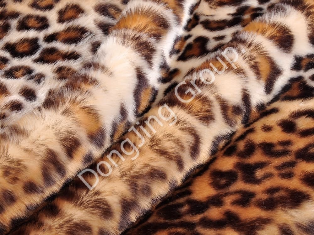 DP1099-Miprint Zweifarbiger Leopardendruck faux fur fabric