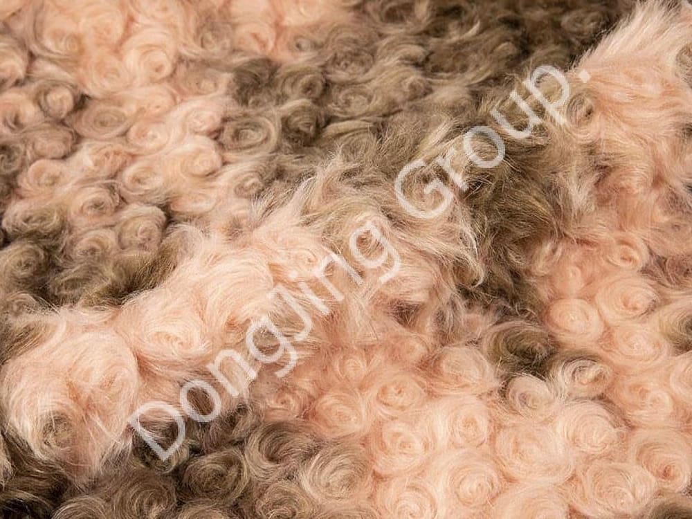 8HW0277-Braunes, gebürstetes Blumen-Kaninchenhaar faux fur fabric