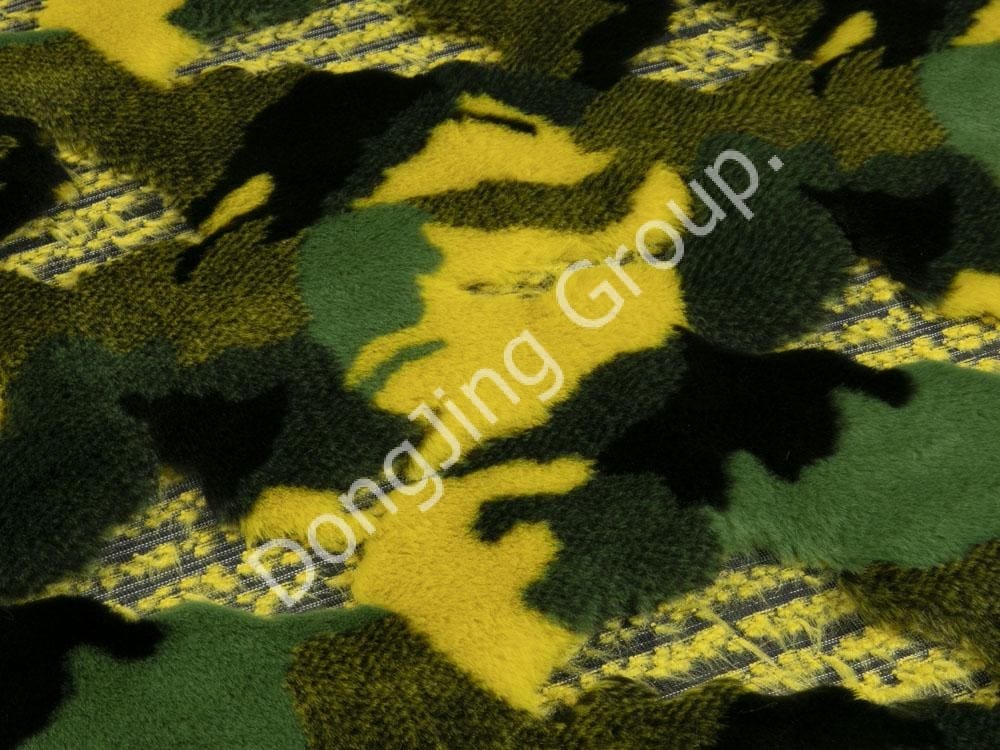 9HW0195-Fünffarbiger Jacquard mit grünem Mang-Pythonmuster faux fur fabric