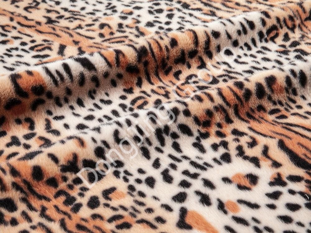 9KT0303-Pink Frettchen-Print Leopard Leoparden-Print faux fur fabric