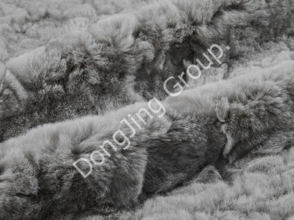 9T1788-Grauer Kaninchenhaarpinsel faux fur fabric