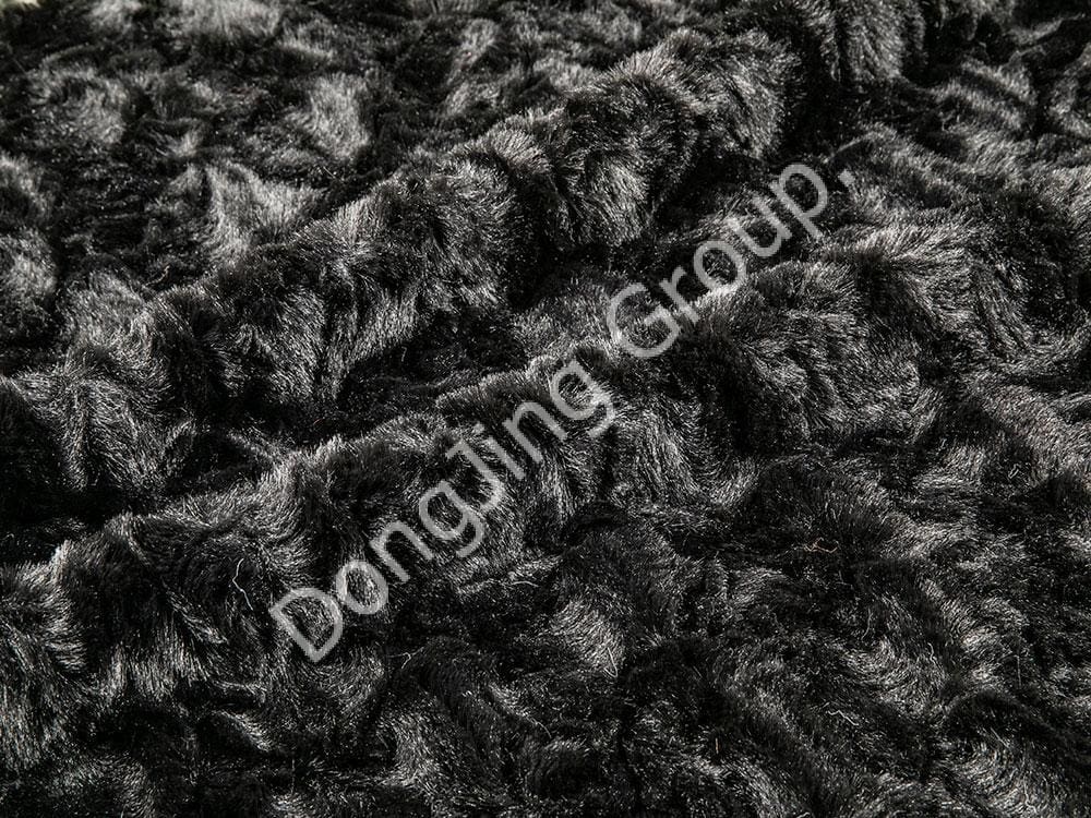 9T2446-Schwarz gebürstetes Kaninchenhaar faux fur fabric