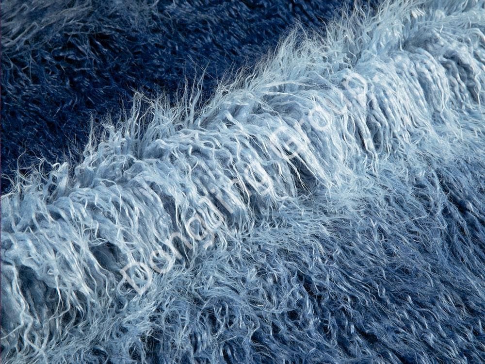 9W0157-Dunkelblaue und hellblaue gewaschene Walzen drücken Strandwolle faux fur fabric