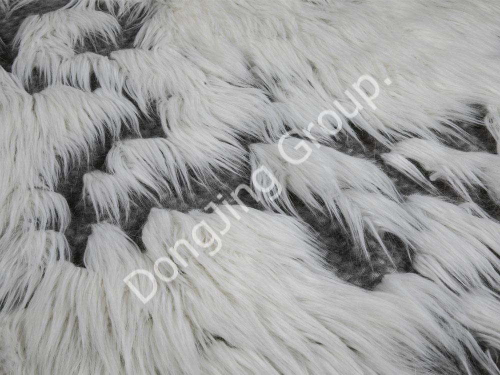 9W0925-White lift grauer Anti-Locken-Fuchs faux fur fabric