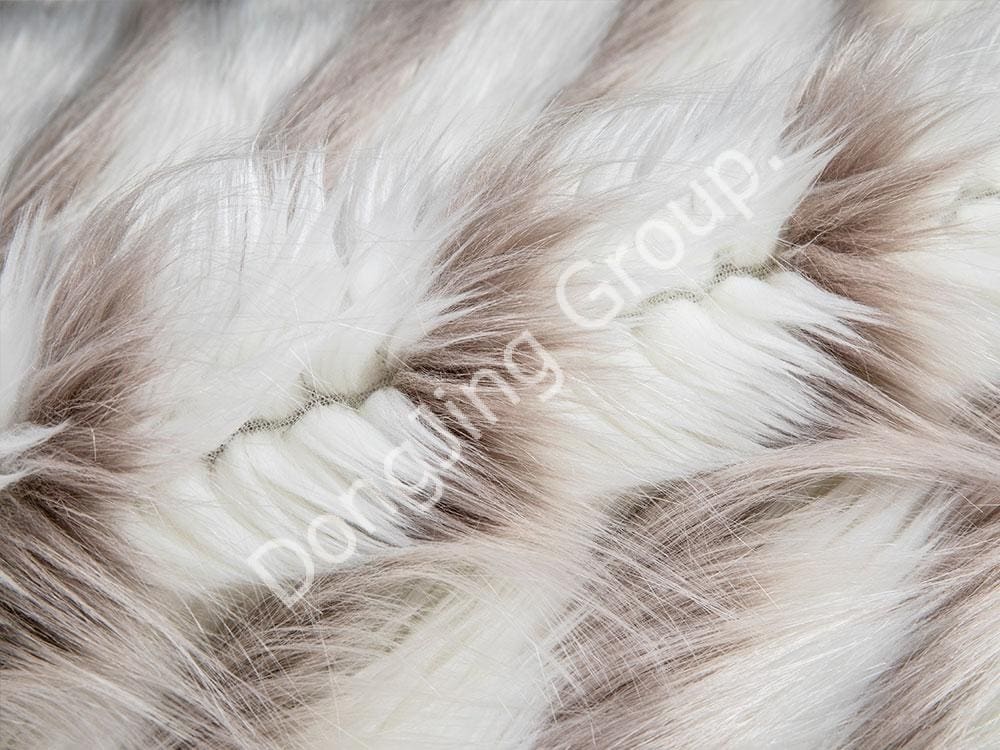 9W1151-Hohlwolf-Hundehaar aus dreifarbigem Jacquard faux fur fabric