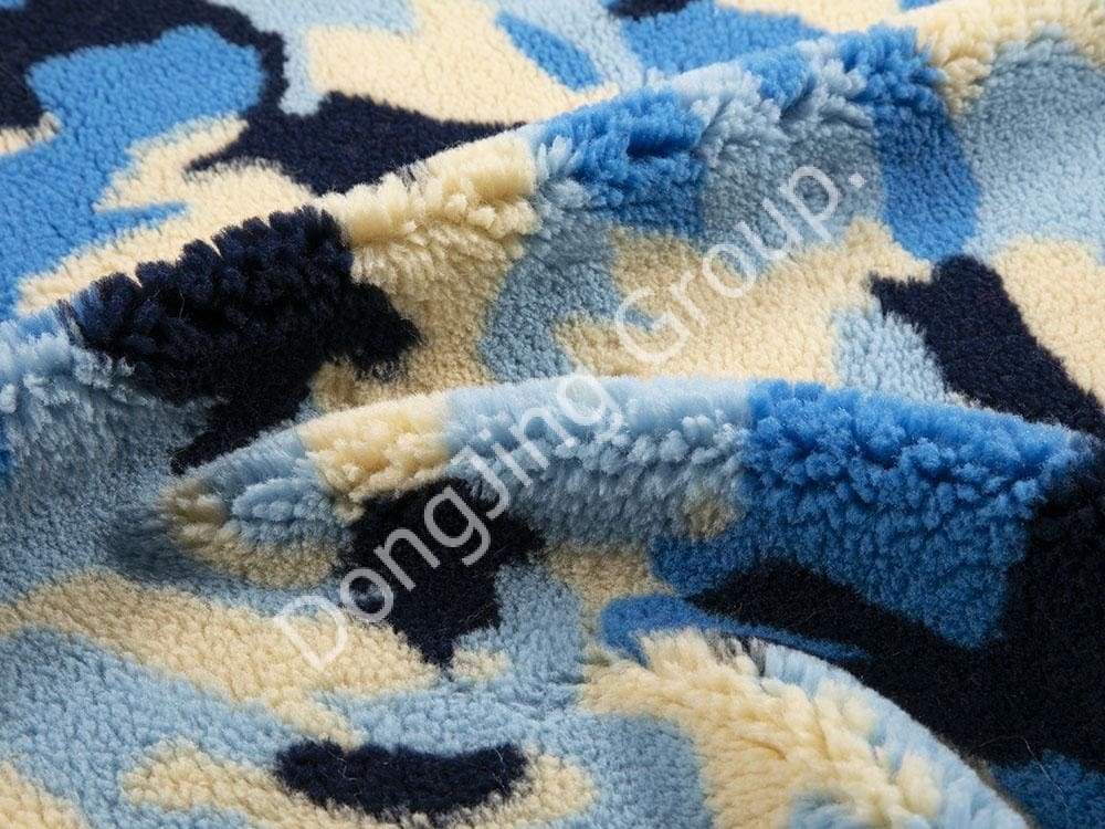 9R0003-4-farbige Camouflage-Lammwolle faux fur fabric