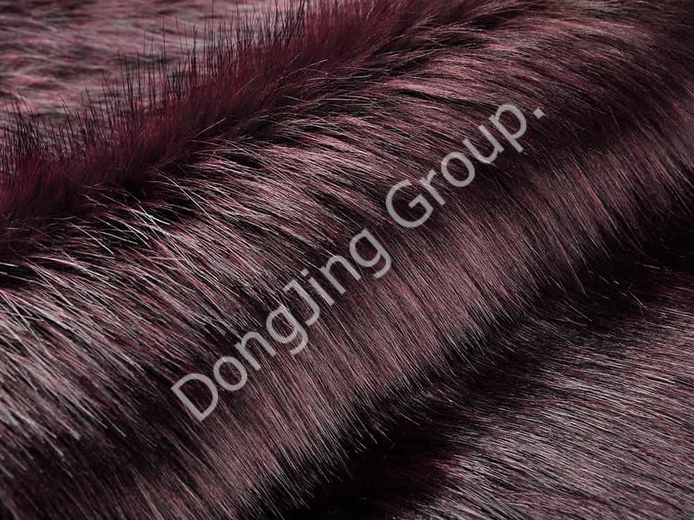 DP0663-Dunkelgrau und weinrot gefärbte Spitze faux fur fabric